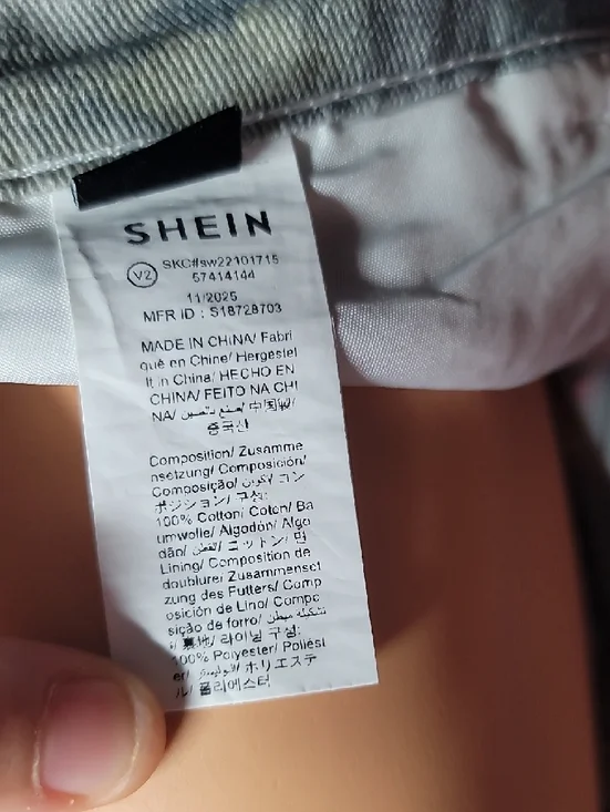 SHEIN Blue Straight-Leg Jeans with Artistic Print - Picture 5 of 5